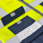Tweekleurig polyester veiligheidshesje met hoge zichtbaarheid derde weergave