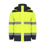 Unisex high-visibility jas tegen regen en wind met capuchon kleur geel  negende weergave