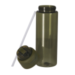 Transparante fles met dubbel drinksysteem en draaglus 750 ml vijfde weergave