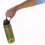 Transparante fles met dubbel drinksysteem en draaglus 750 ml zesde weergave