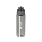 Transparante fles met dubbel drinksysteem en draaglus 750 ml met jouw bedrukking