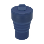 Opvouwbare siliconen beker met schuifmondstuk 350 ml kleur marineblauw  negende weergave