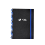 A5-ringband met gelinieerde pagina’s en elastische sluiting met jouw bedrukking