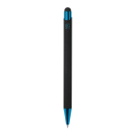 Gerecyclede aluminium pen met stylus, blauwe inkt tweede weergave