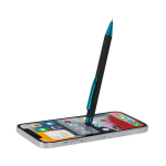 Gerecyclede aluminium pen met stylus, blauwe inkt vierde weergave