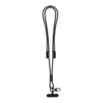 RPET-polyster telefoonlanyard met geïntegreerde oplaadkabel kleur zwart  negende weergave