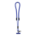 RPET-polyster telefoonlanyard met geïntegreerde oplaadkabel kleur blauw  negende weergave