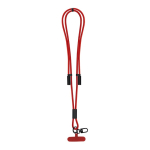 RPET-polyster telefoonlanyard met geïntegreerde oplaadkabel kleur rood  negende weergave