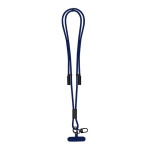 RPET-polyster telefoonlanyard met geïntegreerde oplaadkabel kleur marineblauw  negende weergave