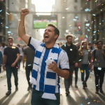 Dansende speaker met voetbaldesign en draaghendel derde weergave