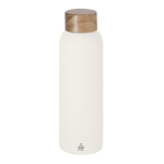 RVS-fles met rubberachtige afwerking en bamboe dop 700 ml kleur naturel  negende weergave