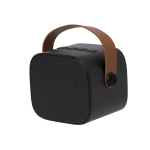 Speaker met bruine handgreep in retrostijl 5W tweede weergave