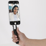 Opvouwbare telefoonhouder met karabijnhaak, meerdere hoogte