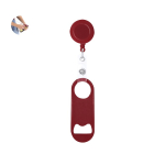 Flessenopener van staal met oprolbare houder en clip 65cm