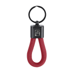 Sleutelhanger met polyester koord en gemetalliseerd plaatje kleur rood  negende weergave