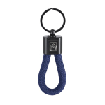 Sleutelhanger met polyester koord en gemetalliseerd plaatje kleur marineblauw  negende weergave