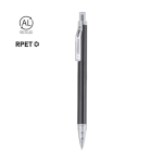 Aluminium balpen met transparante details, blauwe inkt