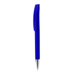 Klikpen met rubberen body en clip, blauwe inkt kleur blauw  negende weergave