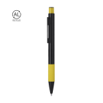 Aluminium balpen met getextureerde grip, blauwe inkt