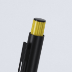 Aluminium balpen met getextureerde grip, blauwe inkt derde weergave