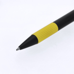 Aluminium balpen met getextureerde grip, blauwe inkt vierde weergave