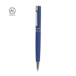 Alumminium draaibare pen met matte afwerking blauwe inkt