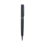 Alumminium draaibare pen met matte afwerking blauwe inkt tweede weergave