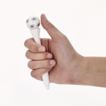 Draaibare antistresspen met voetbaldesign, blauwe inkt sfeerweergave