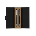 Elegante set balpen en roller van aluminium, blauwe inkt kleur zwart  negende weergave