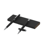 Elegante set balpen en roller van aluminium, blauwe inkt tweede weergave