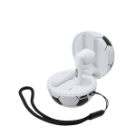 Oortes in etui in de vorm van een bal met draaglus met jouw bedrukking