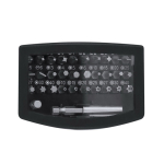 Gereedschapset met kunststof etui en magnetische bits kleur zwart  negende weergave