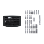 Gereedschapset met kunststof etui en magnetische bits vierde weergave