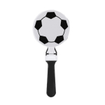 Plastic klapper met voetbaldesign met logo kleur wit  negende weergave