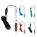 Balpen met grip en sleutelkoord met 3 kleuren