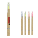 Balpen met fluo markeerstift en navulbare blauwe inkt