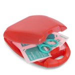 Compacte EHBO-set 10-delig in kunststof etui kleur rood