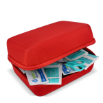 EHBO-kit met zachte rubberen etui met EU-certificaat kleur rood