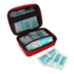 EHBO-kit met zachte rubberen etui met EU-certificaat kleur rood derde weergave
