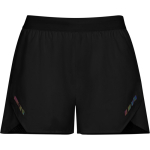 Ademende dames polyester hardloopshort 110 g/m² Roly Direct Stratos kleur zwart tweede weergave