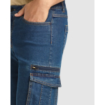 Unisex denim bermuda van katoen met zakken 370 g/m² Roly kleur jeans blauw detailweergave 1