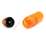 Sportfles van plastic met doseerdop en rietje 700ml kleur oranje detailweergave 2
