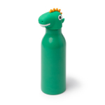 Thermosfles met kinderdesign en dop met dierenkop 450ml kleur groen eerste gebruiksweergave