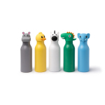 Thermosfles met kinderdesign en dop met dierenkop 450ml kleur groen detailweergave 3