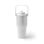 Thermofles van roestvrij staal met knopopening 550 ml kleur wit tweede weergave