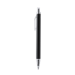 Matte pen van gerecycled aluminium met clip, blauwe inkt kleur zwart tweede weergave
