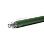 Matte pen van gerecycled aluminium met clip, blauwe inkt kleur zwart detailweergave 2