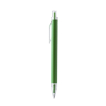 Matte pen van gerecycled aluminium met clip, blauwe inkt kleur groen tweede weergave