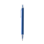 Matte pen van gerecycled aluminium met clip, blauwe inkt kleur koningsblauw tweede weergave