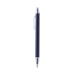 Matte pen van gerecycled aluminium met clip, blauwe inkt kleur marineblauw tweede weergave